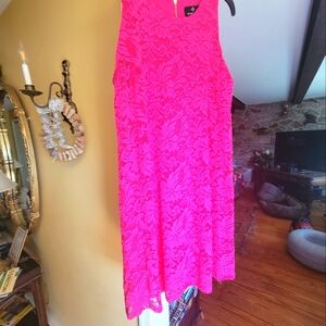 Vibrant Pink Lace Dress
